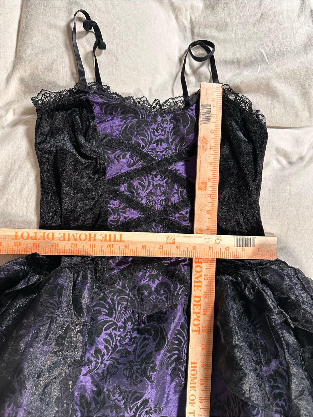 Lip Service Purple Gothic Lace Corset Mini Dress Retro Y2K Grunge Large Babydoll - Picture 6 of 13